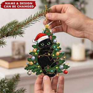 Black Cat – Personalized Acrylic Custom Shape Ornament