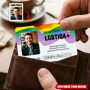 Personalized Rainbow Membership Photo Gay Identity Card with Name Rainbow Community Bar Gift for LGBT