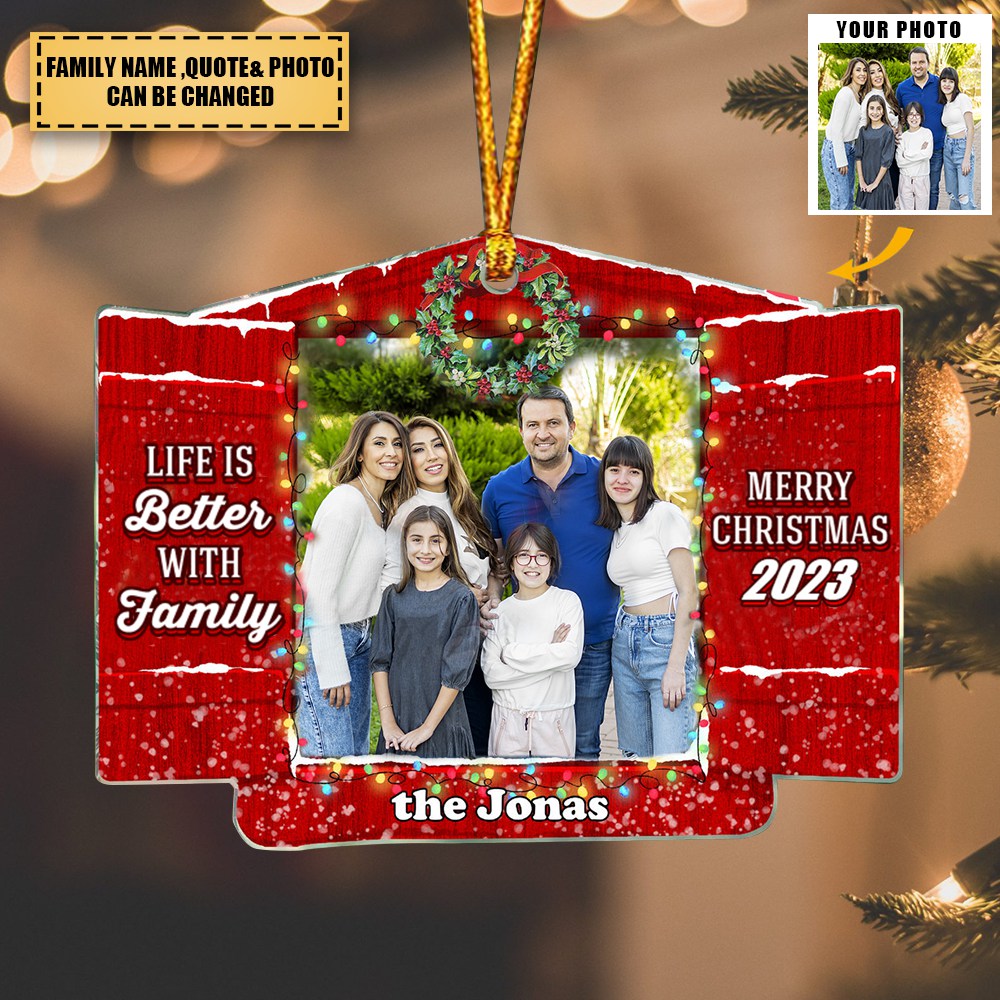 Transparent Christmas Ornament - For the perfect family- Custom Ornament from Photo