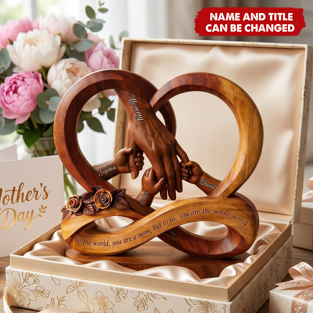 You Are The World To Us - Personalized Wooden 4-Layer Block