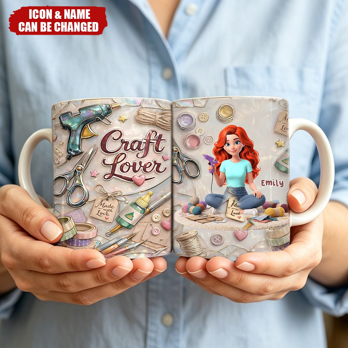 Personalized Custom Mug for Craft Lovers – Handmade with Love, Unique Gift Idea