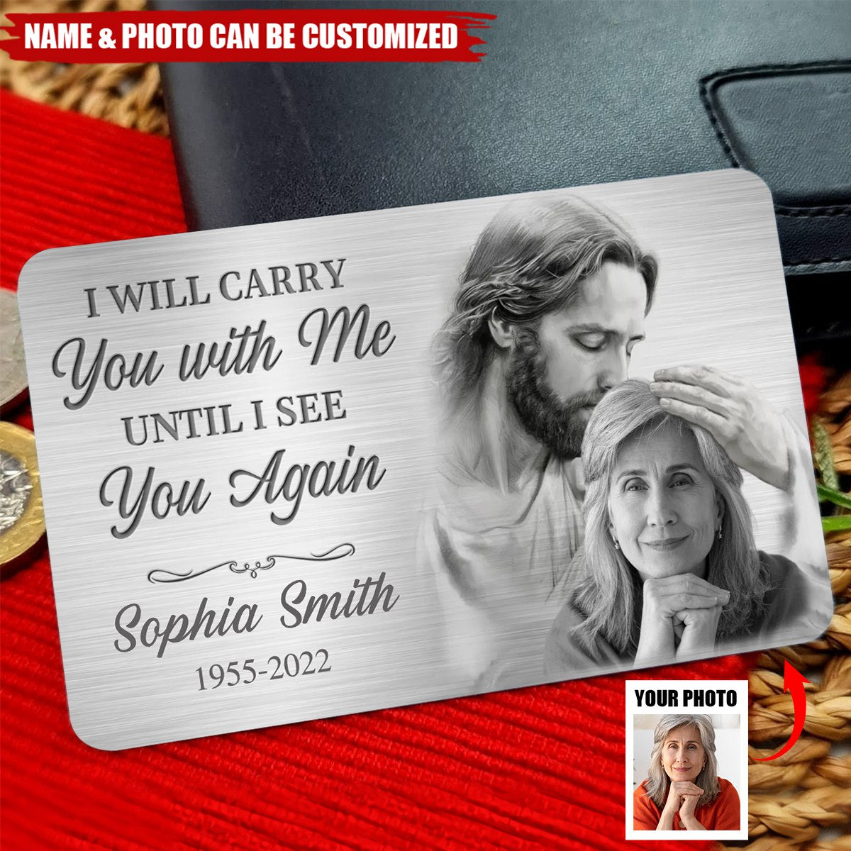 Custom Photo In My Heart, You Are Always By My Side - Memorial Personalized Wallet Card