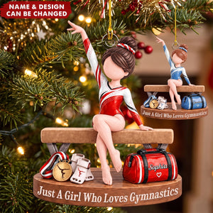 Just A Girl Who Loves Gymnastics – Personalized Acrylic Custom Shape Ornament