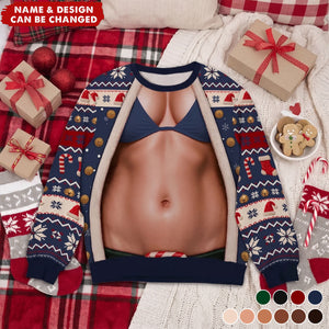 Personalized Ugly Christmas Couple Sweatshirt - Gift For Husband & Wife