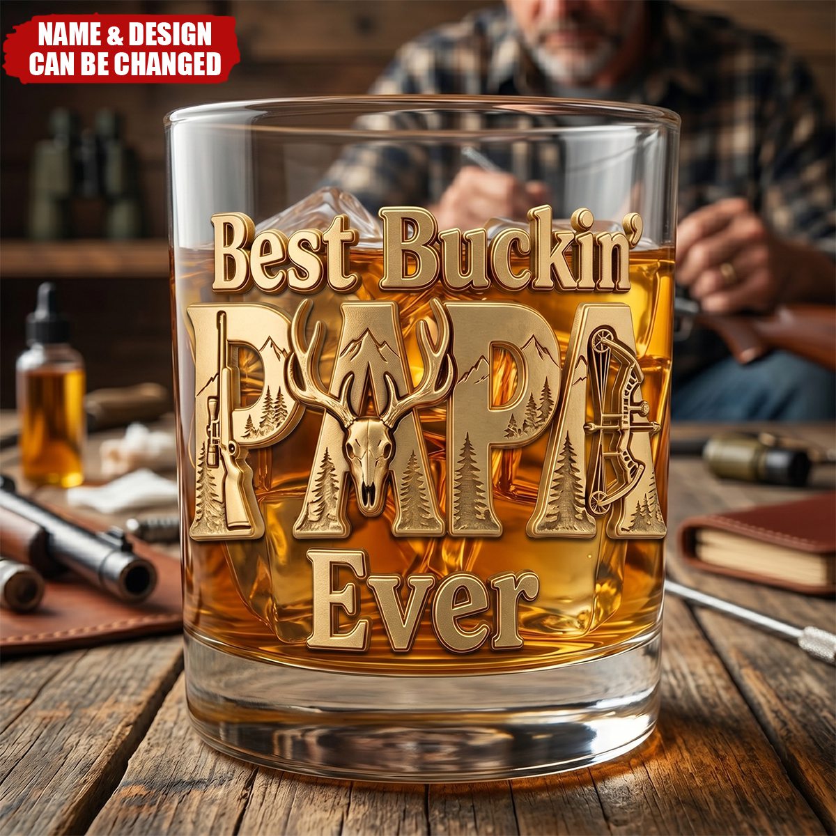 The Best Hunting Dad Drinking Glass - Personalized Gifts For Dads