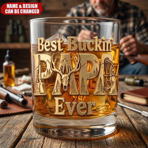 The Best Hunting Dad Drinking Glass - Personalized Gifts For Dads