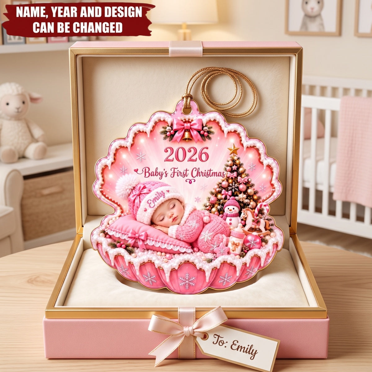 Baby’s First Christmas – Personalized Acrylic Custom Shape Ornament, Gift For Newborn