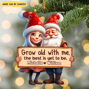 Grow Old With Me, The Best Is Yet To Be, Couple Gift, Personalized Acrylic Ornament, Santa Couple Ornament, Christmas Gift
