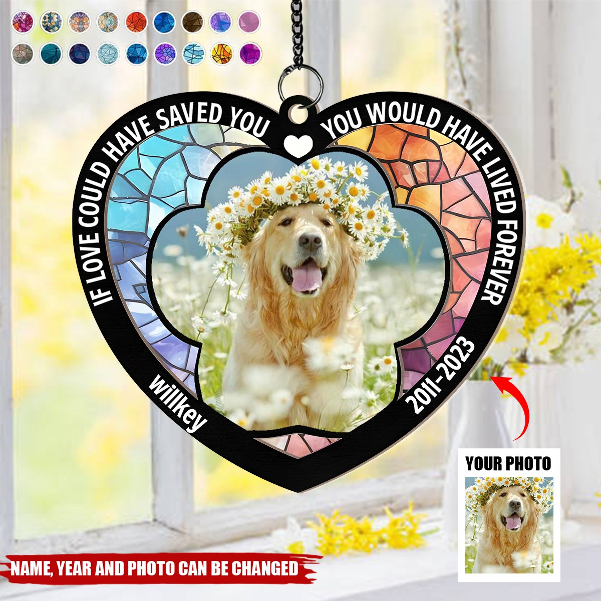 Custom Photo Memorial You Were My Favorite Hello And My Hardest Goodbye - Personalized Window Hanging Suncatcher Ornament