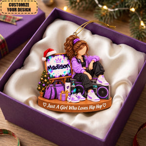 Personalized Dancer Christmas Ornament, Custom Name Acrylic Keepsake For Hip Hop Girl