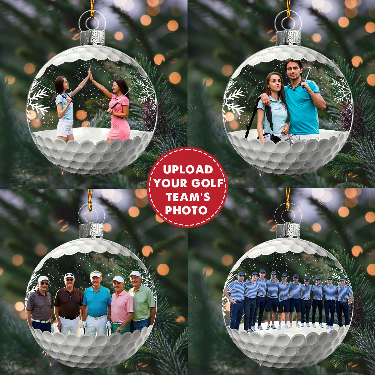 Golf Team - Personalized Photo Acrylic Ornament, Christmas Gift For Golf Lover