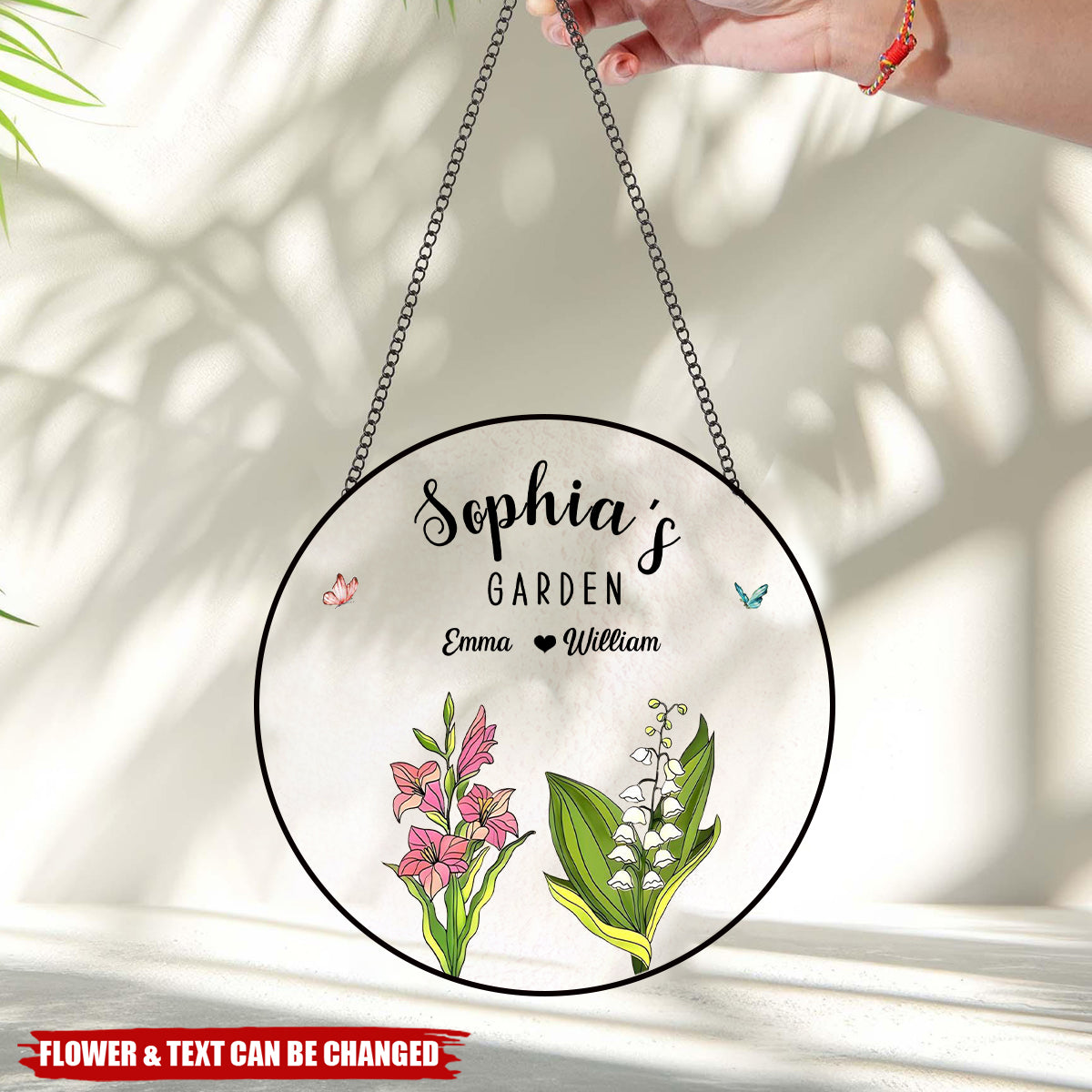 Grandma's Blooming Garden - Personalized Birth Flowers Glass Art Suncatcher