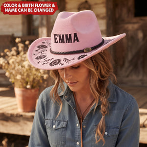 Western Cowboy Custom Pattern And Name - Personalized Cowboy Hat