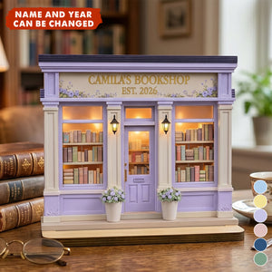 My Bookshop - Personalized 2-Layered Wooden Plaque, Gift For Book Lovers