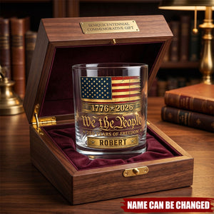 Red White And Proud - Personalized Whiskey Glass