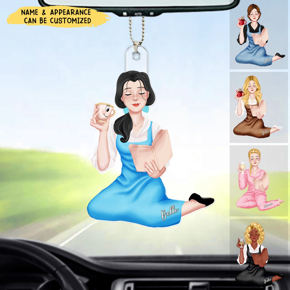 Elegant Girl Reading Book - Personalized Acrylic Ornament, Gift For Book Lover