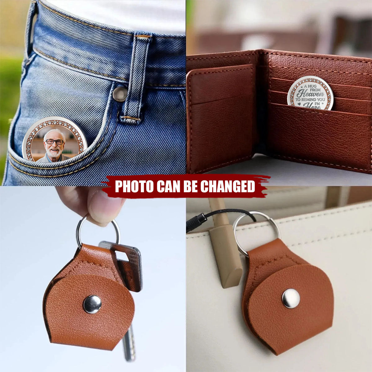 Personalized Pocket Hug Keychain for Gifts & Memorial Use