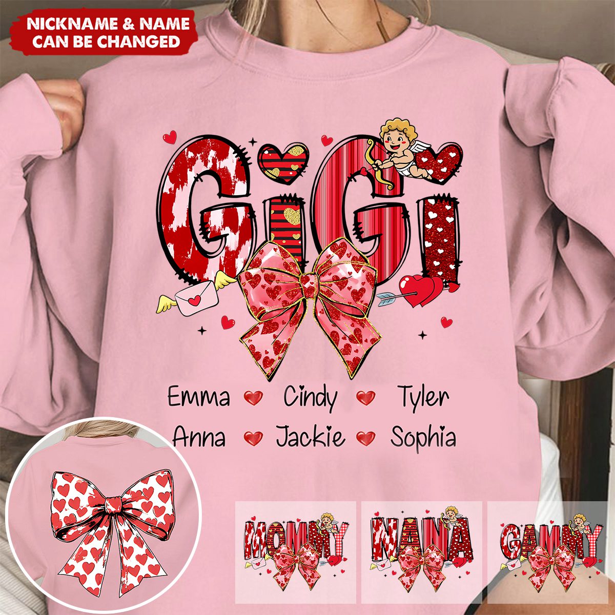 Meaningful Personalized Sweatshirt - Valentine Gifts For Grandma Mimi And Kids