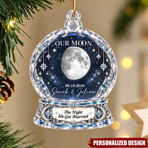 Our Moon Couple Custom Moon Phase by Date  - Personalized Acrylic Ornament