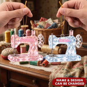 Crystal-Style Sewing Machine – Personalized Acrylic Custom Shape Ornament