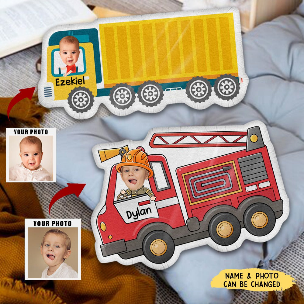 Kids Riding Vehicle - Personalized Photo Shaped Pillow