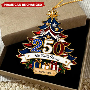 Stars & Stripes Family Name – Personalized Acrylic Custom Shape Ornament