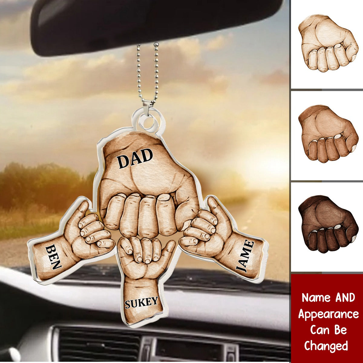 Dad Hand Bumps - Personalized Acrylic Ornament