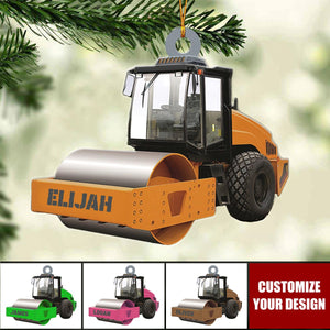 Road Roller Truck - Personalized Acrylic Christmas Ornament, Gift For Roller Driver