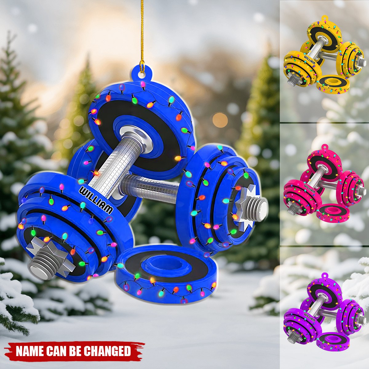 Personalized Weight Plate Ornament Fitness - Gift For Gym Christmas Ornament