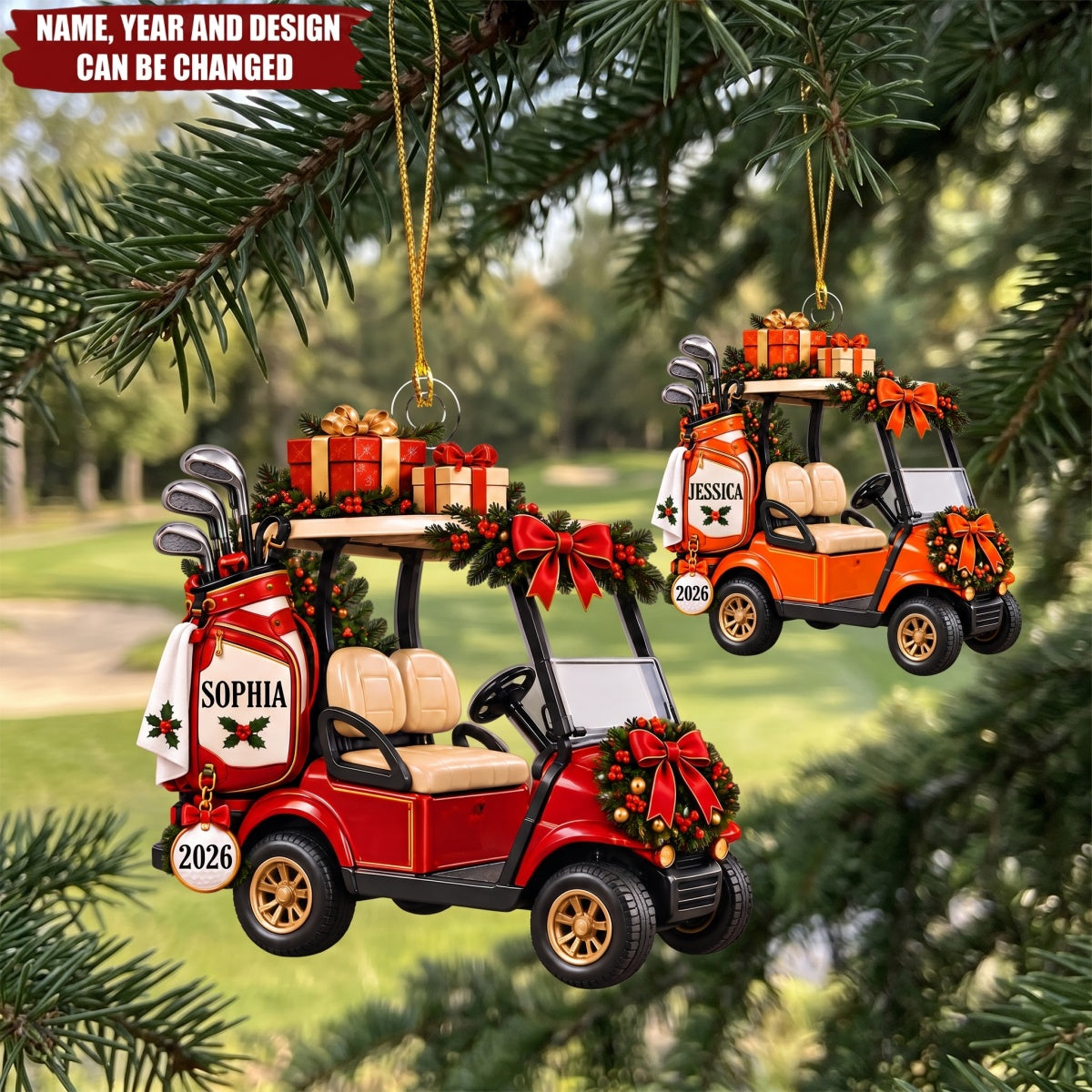 Golf Cart – Personalized Acrylic Custom Shape Ornament