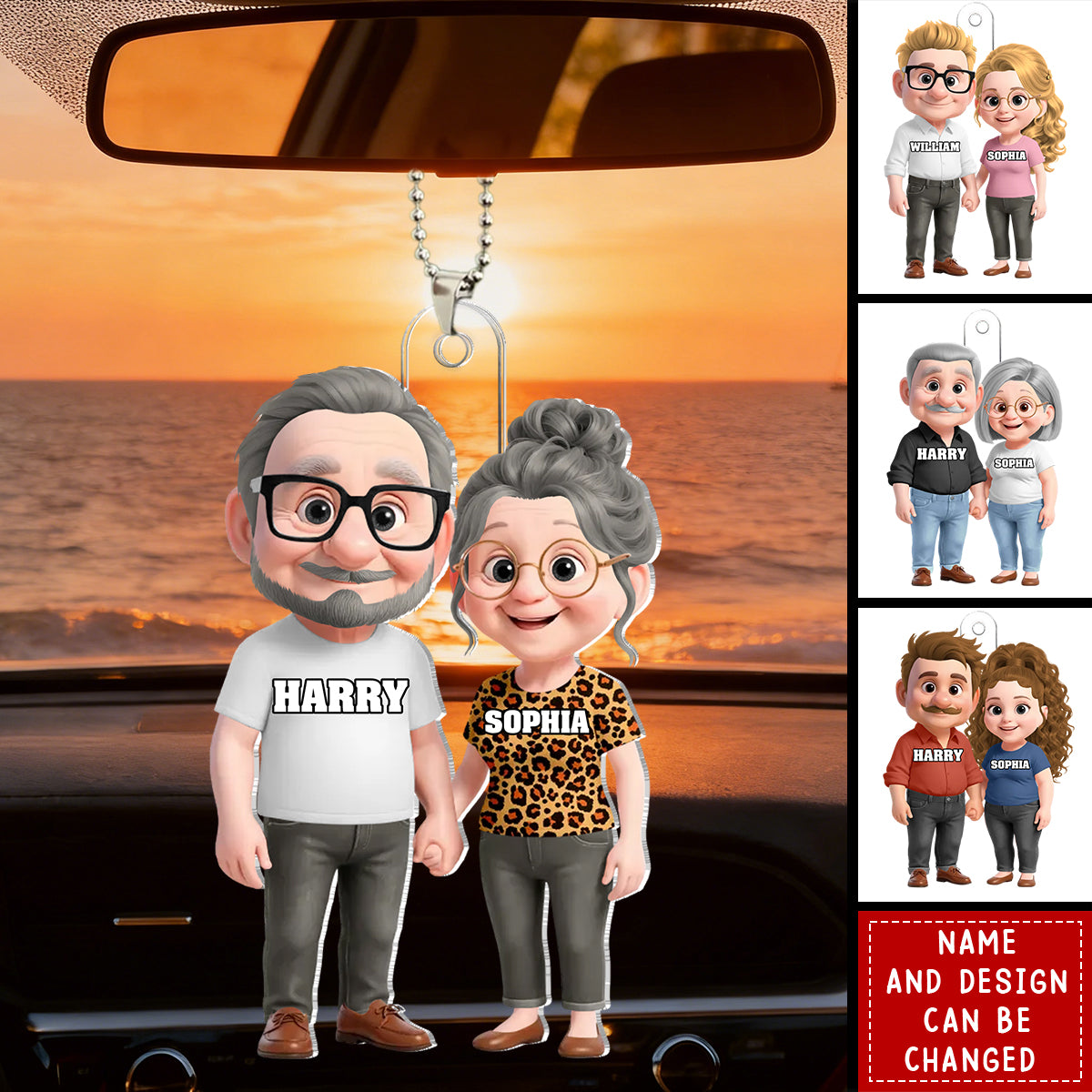 Love You For Life - Personalized Car Hanger, Gift for Couple, for Him, for Her