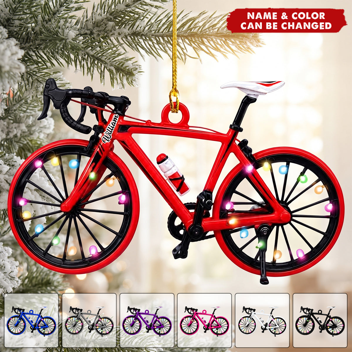 Personalized Bicycle Ornament, Cycling Christmas Keepsake