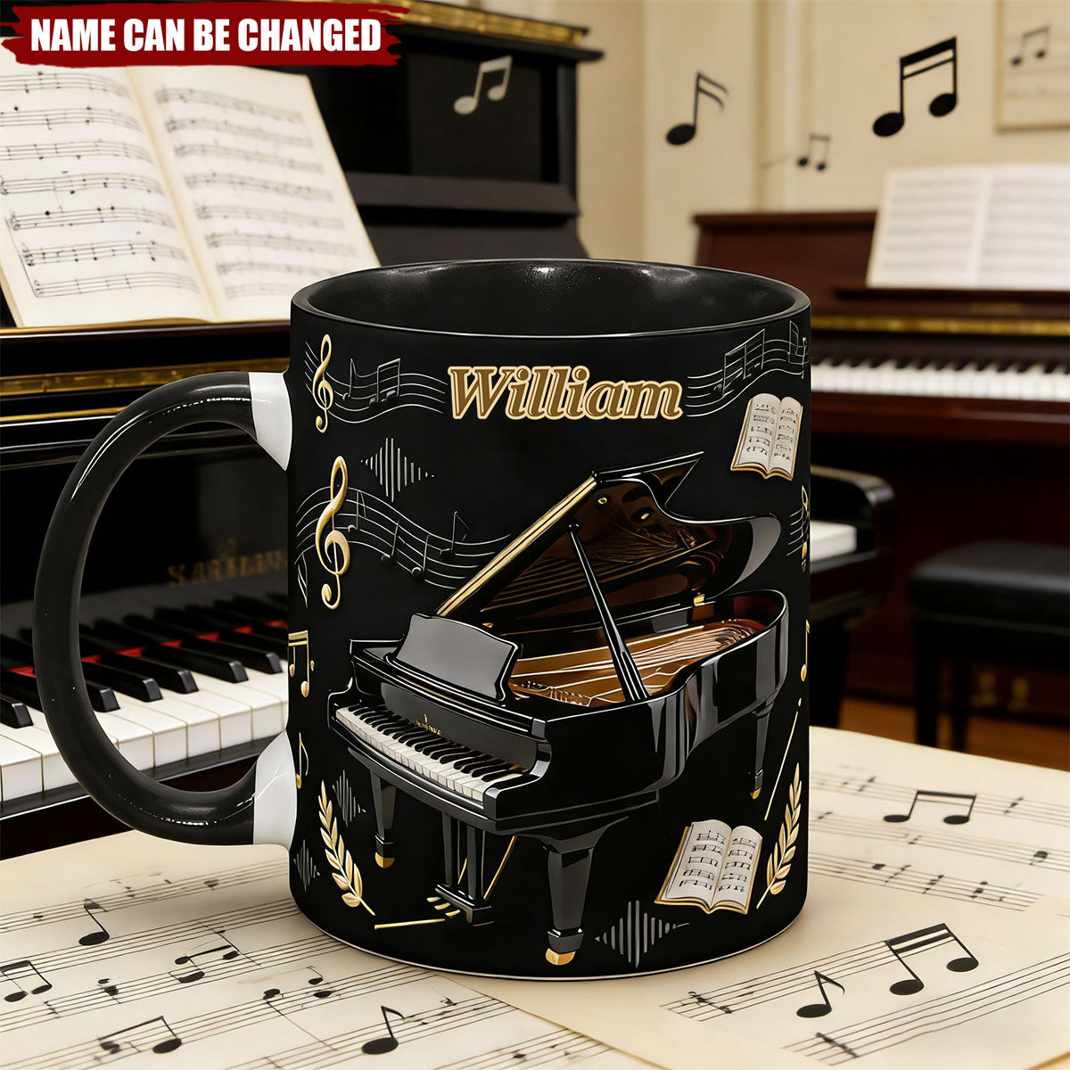 Piano Music Coffee Mug – Personalized Gifts For Piano Lovers