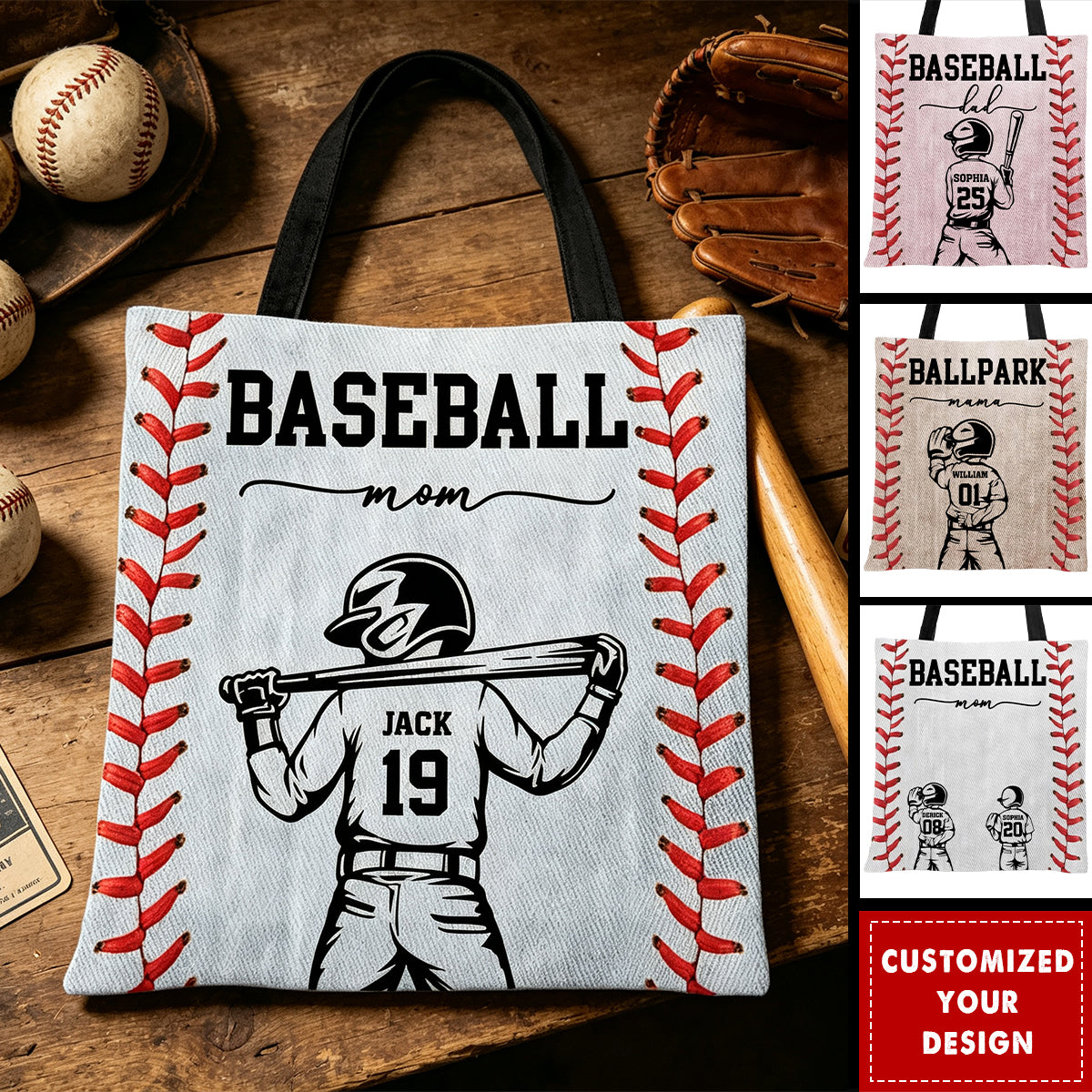 Baseball Mom That's My Kid - Personalized Tote Bag