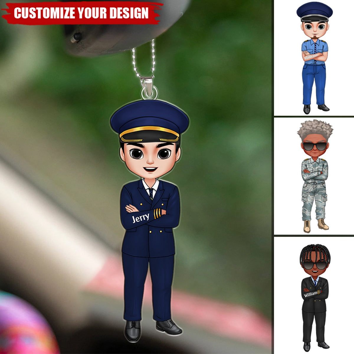 Pilot Man Personalized Acrylic Ornament, Gift For Pilot
