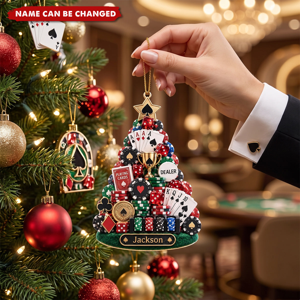 Personalized Poker Acrylic Ornament - Gift For Poker Lover