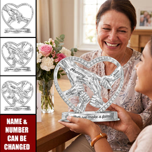 Mom Grandma Holding Hands 3D Effect - Personalized Custom Shaped Acrylic Plaque