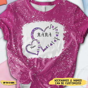Personalized Mom Grandma And Kids Heart T-shirt, Gift Idea For Mother Grandma