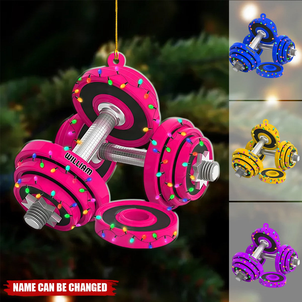 Personalized Weight Plate Ornament Fitness - Gift For Gym Christmas Ornament
