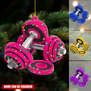 Personalized Weight Plate Ornament Fitness - Gift For Gym Christmas Ornament