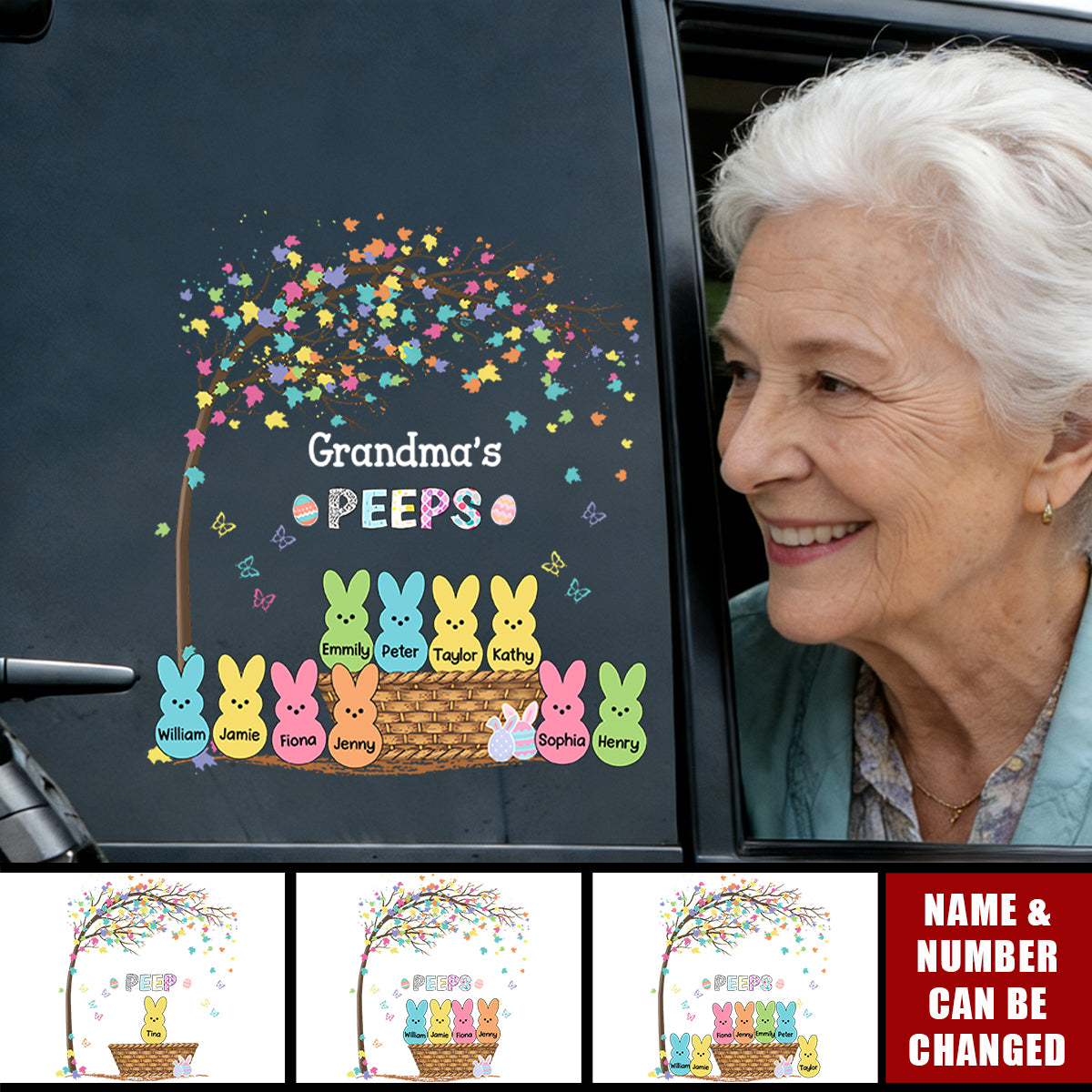 Custom Family Bunny Easter Car Window Decal Sticker Family Gift