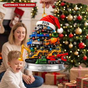 Personalized Christmas Tree Ornament - Custom Vintage Truck Ornament
