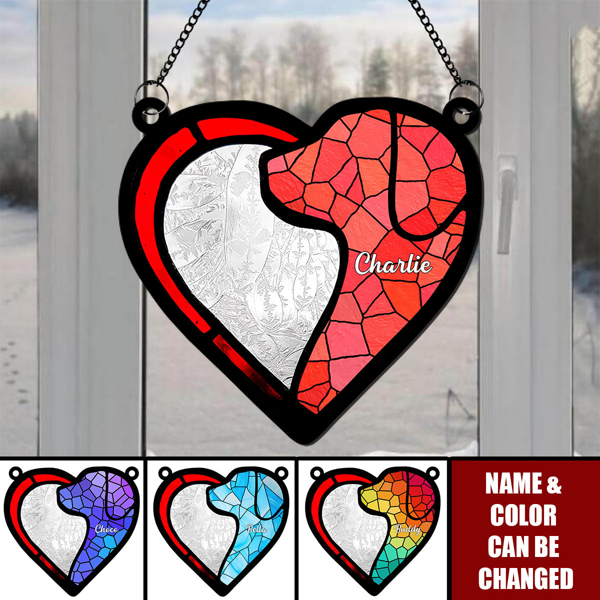 Personalized Gifts For Dog Lovers Window Hanging Suncatcher Ornament