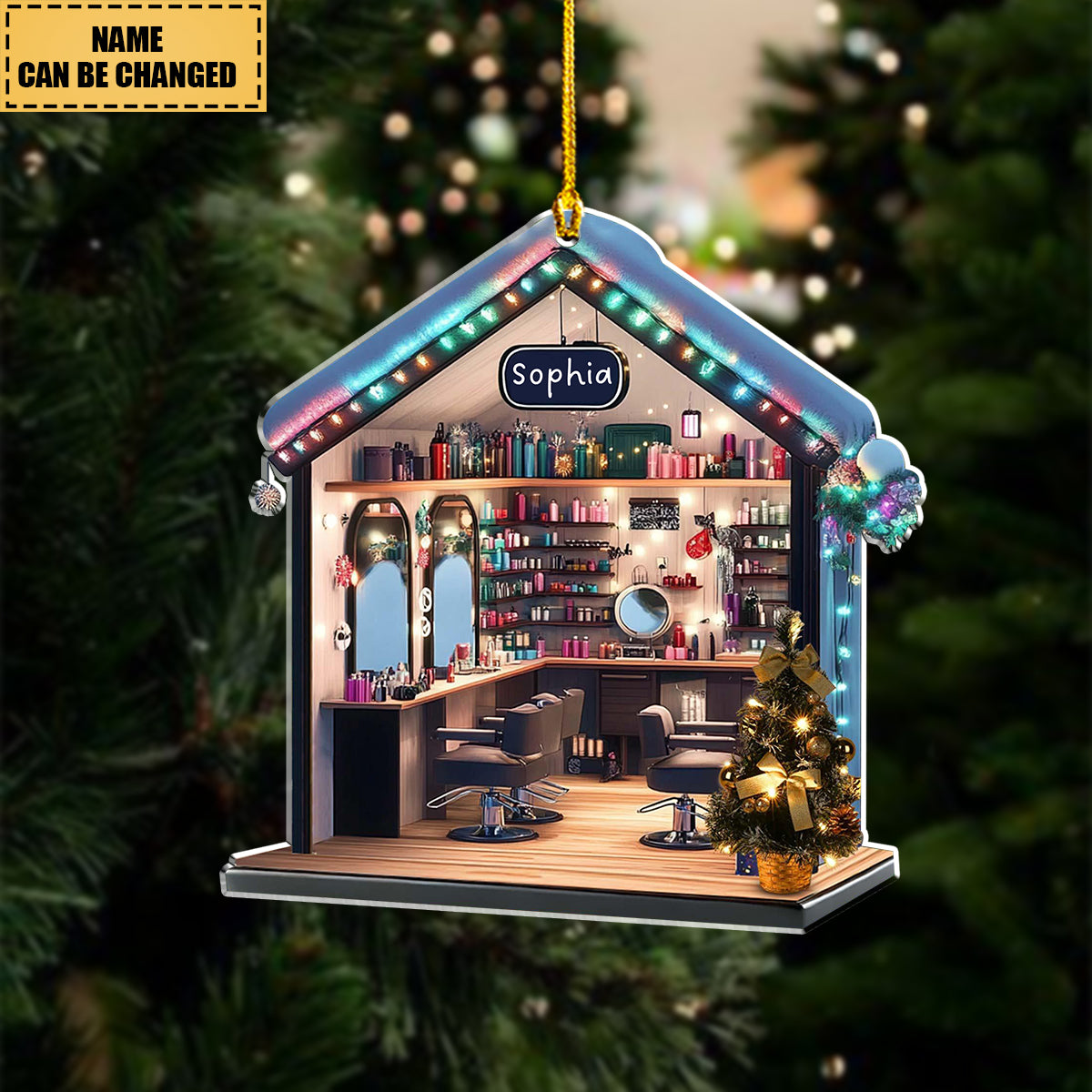 Personalized Hair Salon Acrylic Ornament - Hairstylist Gifts