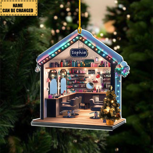 Personalized Hair Salon Acrylic Ornament - Hairstylist Gifts