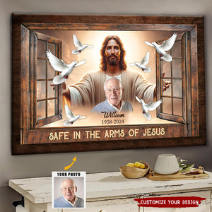 Safe In The Arms Of Jesus - Memorial Gifts - Personalized Poster
