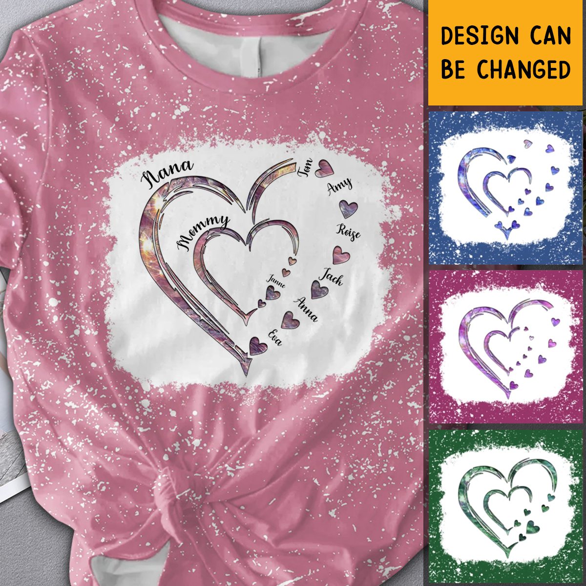 Personalized Mom Grandma Heart T-shirt - Gift Idea For Mother/ Grandma