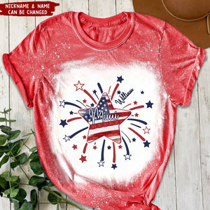 4th of July America Flag Star Mimi Mom Little Kids Personalized 3D T-shirt