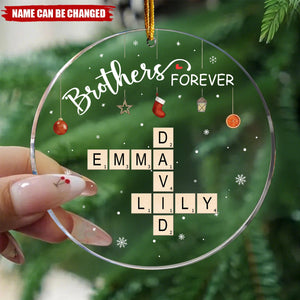 Family Forever Scrabble Custom Name - Personalized Acrylic Ornament