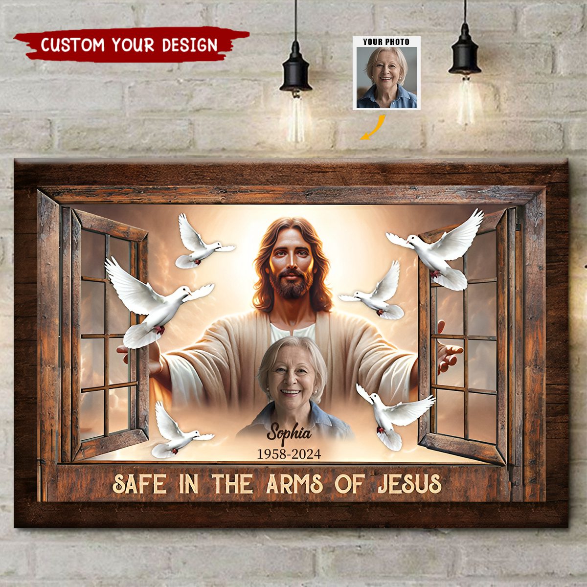 Safe In The Arms Of Jesus - Memorial Gifts - Personalized Poster